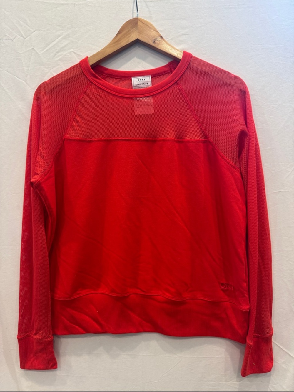 DKNY Sport Women’s Bright Red Crewneck Performance Sweatshirt, Size S